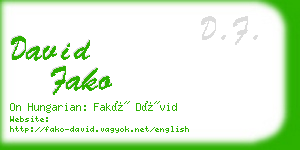 david fako business card